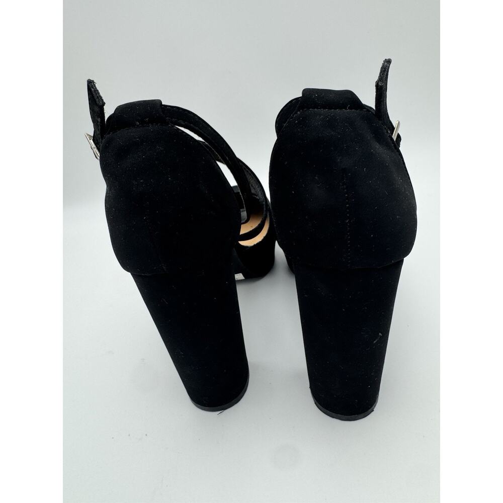 Top Moda Jane-99 Black Platform Block Heel Pumps Ankle Strap Women’s Size 10 - Picture 6 of 7